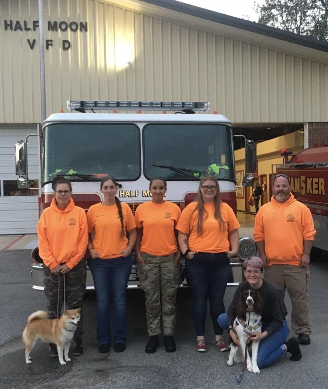 Haven team group photo at Half Moon VFD fire truck