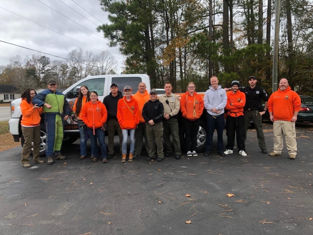 Group photo with truck